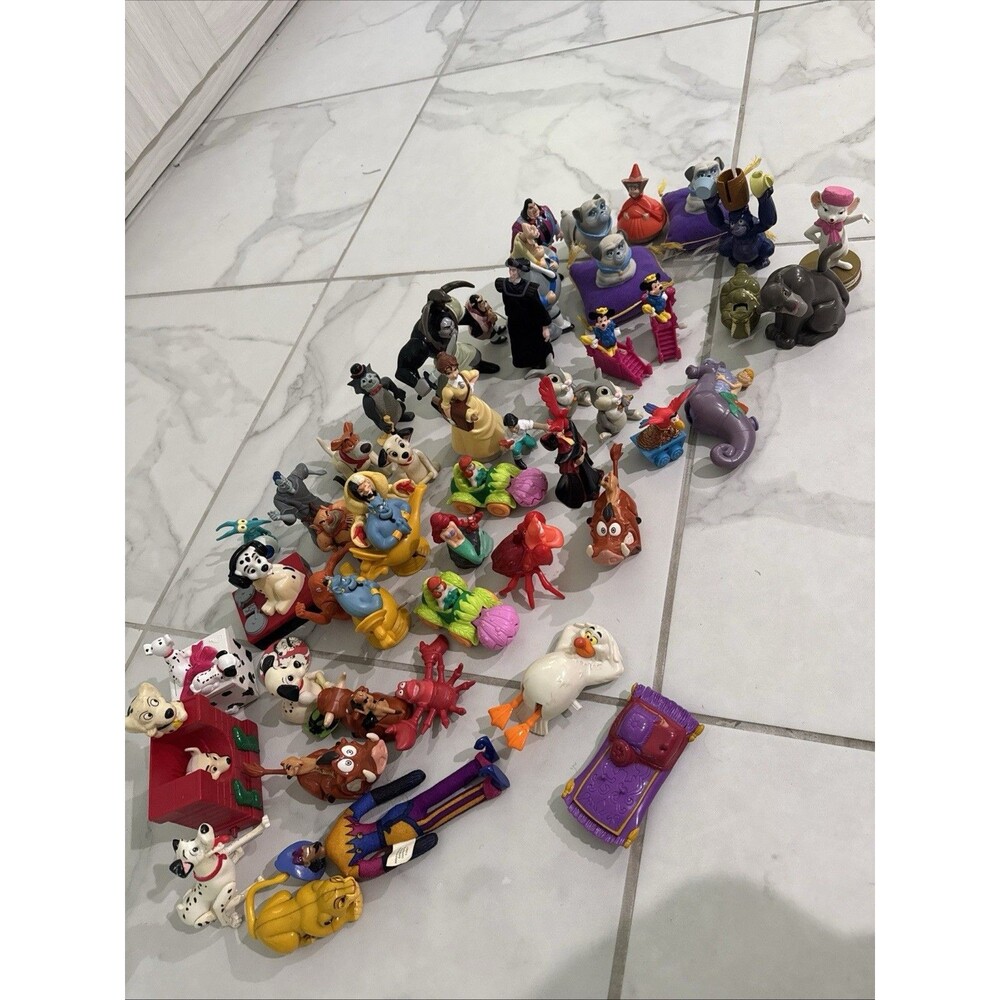 Large Lot Of Vintage McDonald, Burger King, Disney Toys Mulan Lion King Mermaid